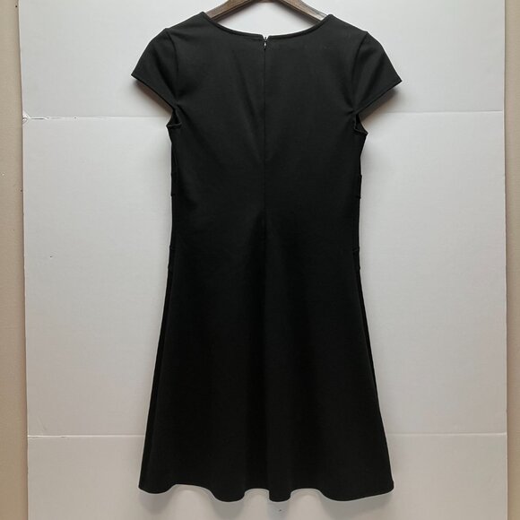 Maurices Womens Black Short Sleeve Fit and Flare Knee Length V Neck Dress Size S - Picture 2 of 5